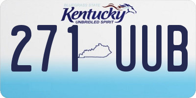 KY license plate 271UUB