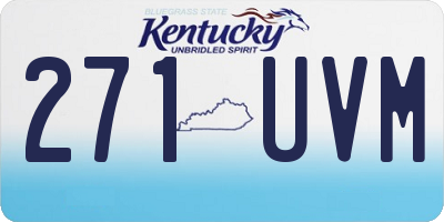 KY license plate 271UVM