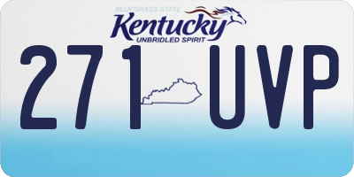 KY license plate 271UVP
