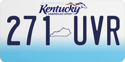 KY license plate 271UVR