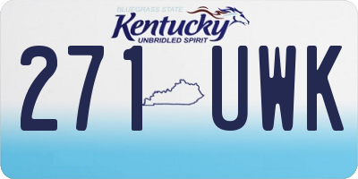 KY license plate 271UWK