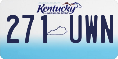 KY license plate 271UWN