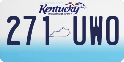 KY license plate 271UWO