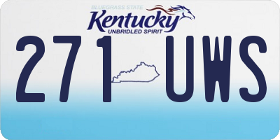 KY license plate 271UWS