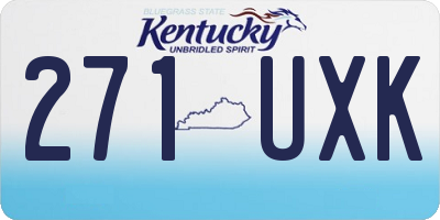 KY license plate 271UXK