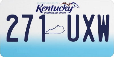 KY license plate 271UXW