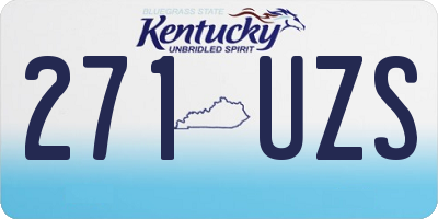 KY license plate 271UZS