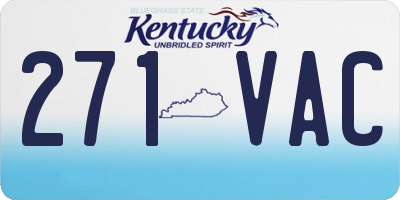 KY license plate 271VAC