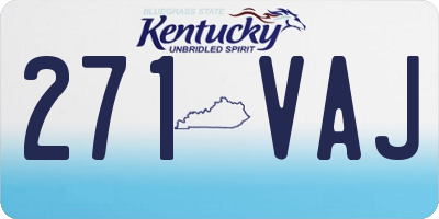 KY license plate 271VAJ