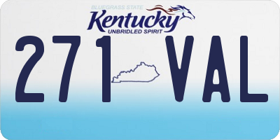 KY license plate 271VAL