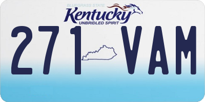 KY license plate 271VAM