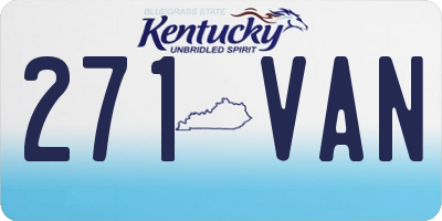 KY license plate 271VAN