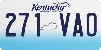 KY license plate 271VAO
