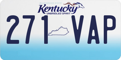 KY license plate 271VAP