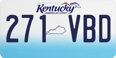 KY license plate 271VBD