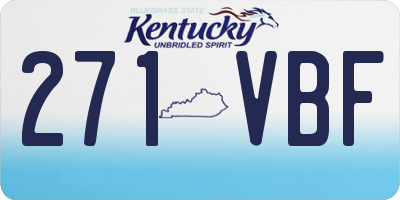 KY license plate 271VBF