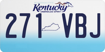 KY license plate 271VBJ