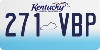 KY license plate 271VBP