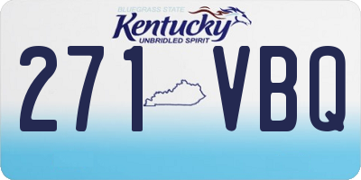 KY license plate 271VBQ