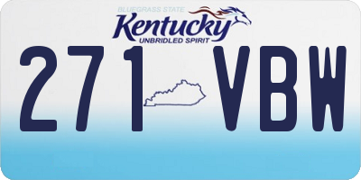 KY license plate 271VBW