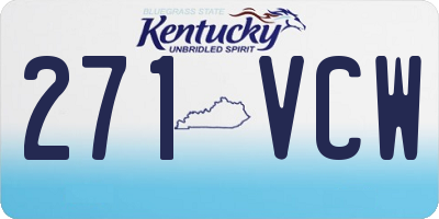 KY license plate 271VCW