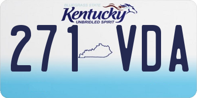 KY license plate 271VDA