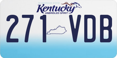KY license plate 271VDB