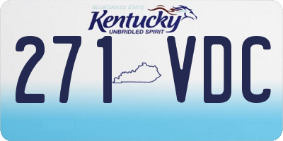 KY license plate 271VDC