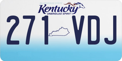 KY license plate 271VDJ