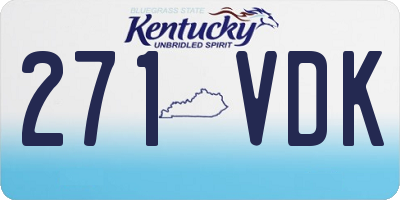 KY license plate 271VDK