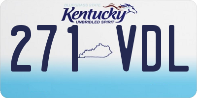 KY license plate 271VDL