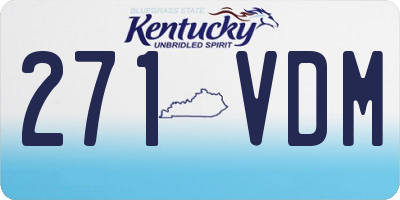 KY license plate 271VDM