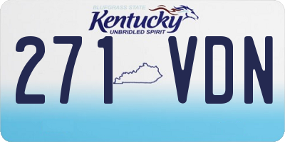 KY license plate 271VDN