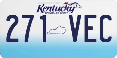 KY license plate 271VEC