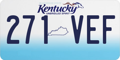 KY license plate 271VEF