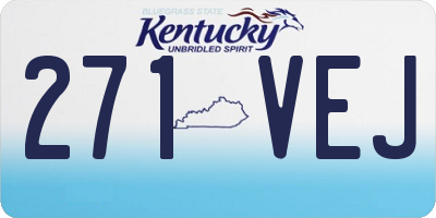 KY license plate 271VEJ