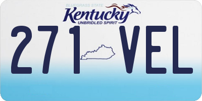 KY license plate 271VEL