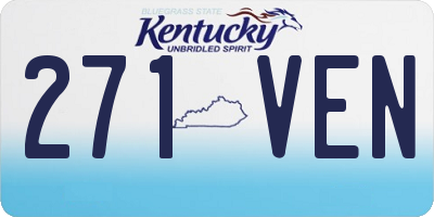 KY license plate 271VEN
