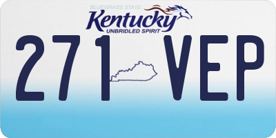 KY license plate 271VEP