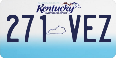 KY license plate 271VEZ