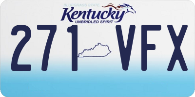 KY license plate 271VFX