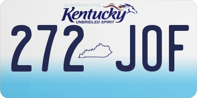 KY license plate 272JOF