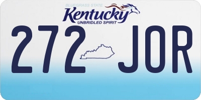 KY license plate 272JOR