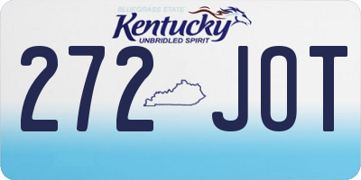 KY license plate 272JOT