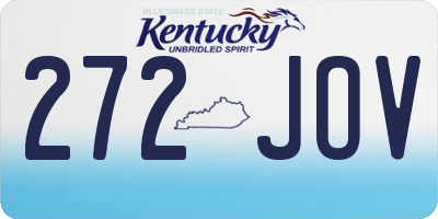 KY license plate 272JOV