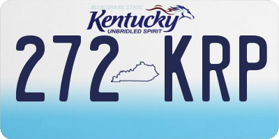 KY license plate 272KRP