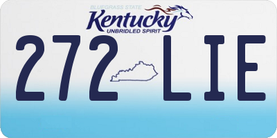 KY license plate 272LIE