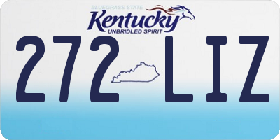 KY license plate 272LIZ