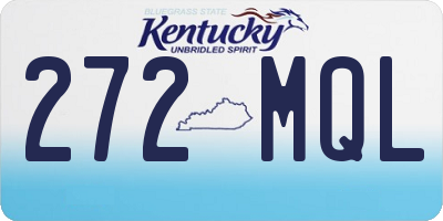 KY license plate 272MQL