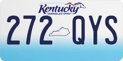 KY license plate 272QYS